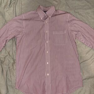 Croft & Barrow Red Striped Button Down Shirt